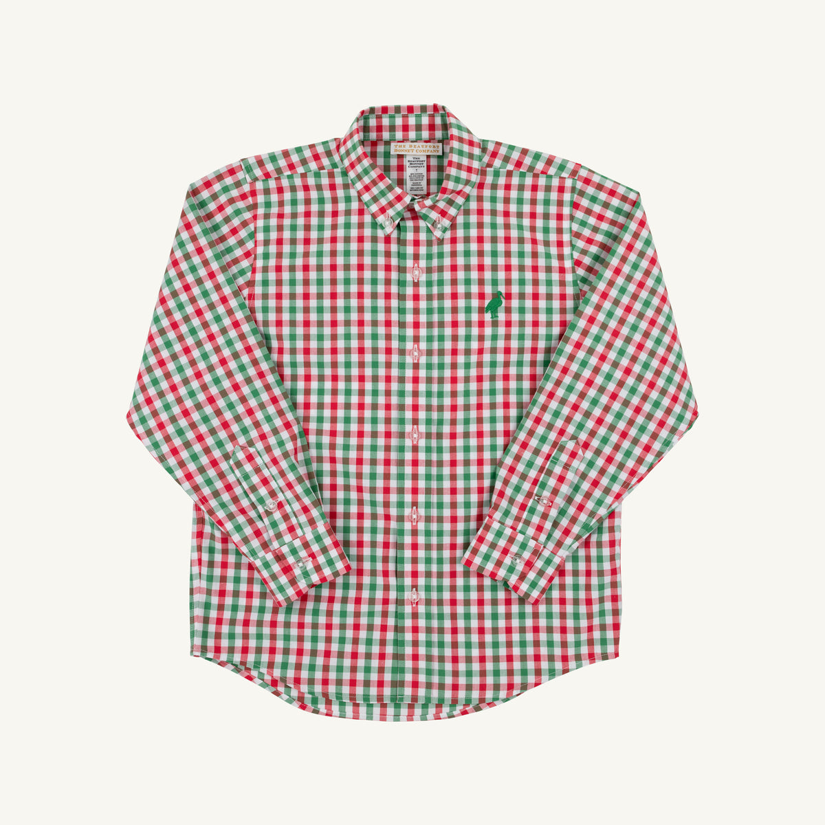 TBBC | Deans List Dress Shirt - Richmond Red and Kiawah Kelly Green Gingham with Kiawah Kelly Green