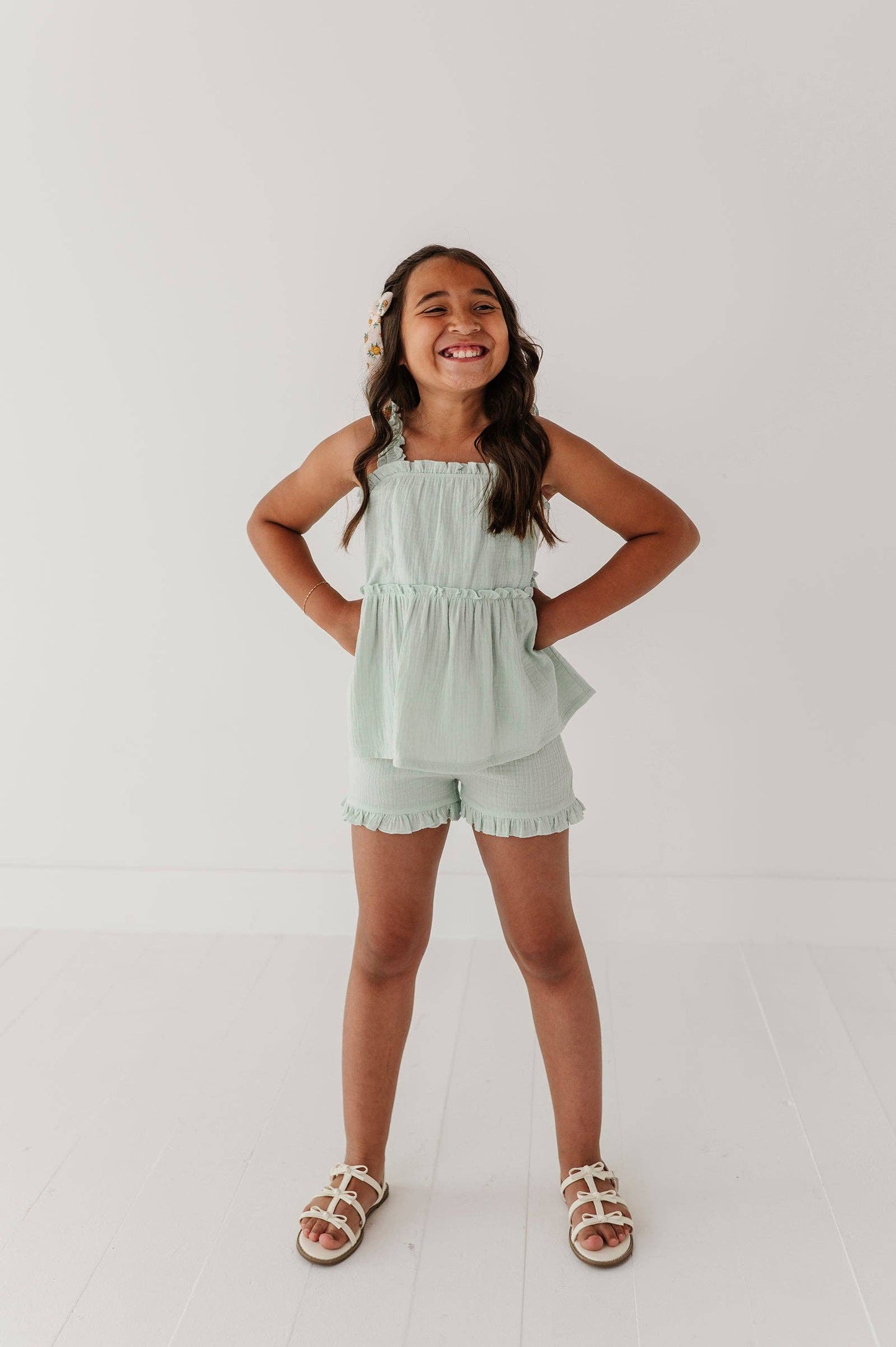 Avery & Alexander Ruffle Gauze Tank