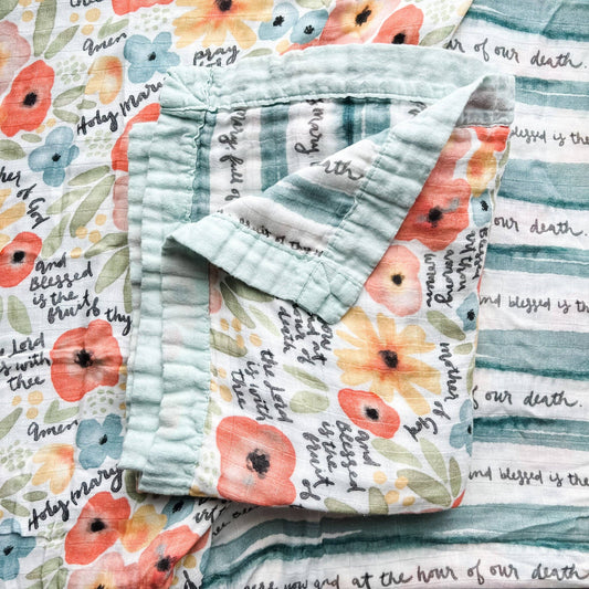 Luxury Double Sided Muslin Blanket - Watercolor