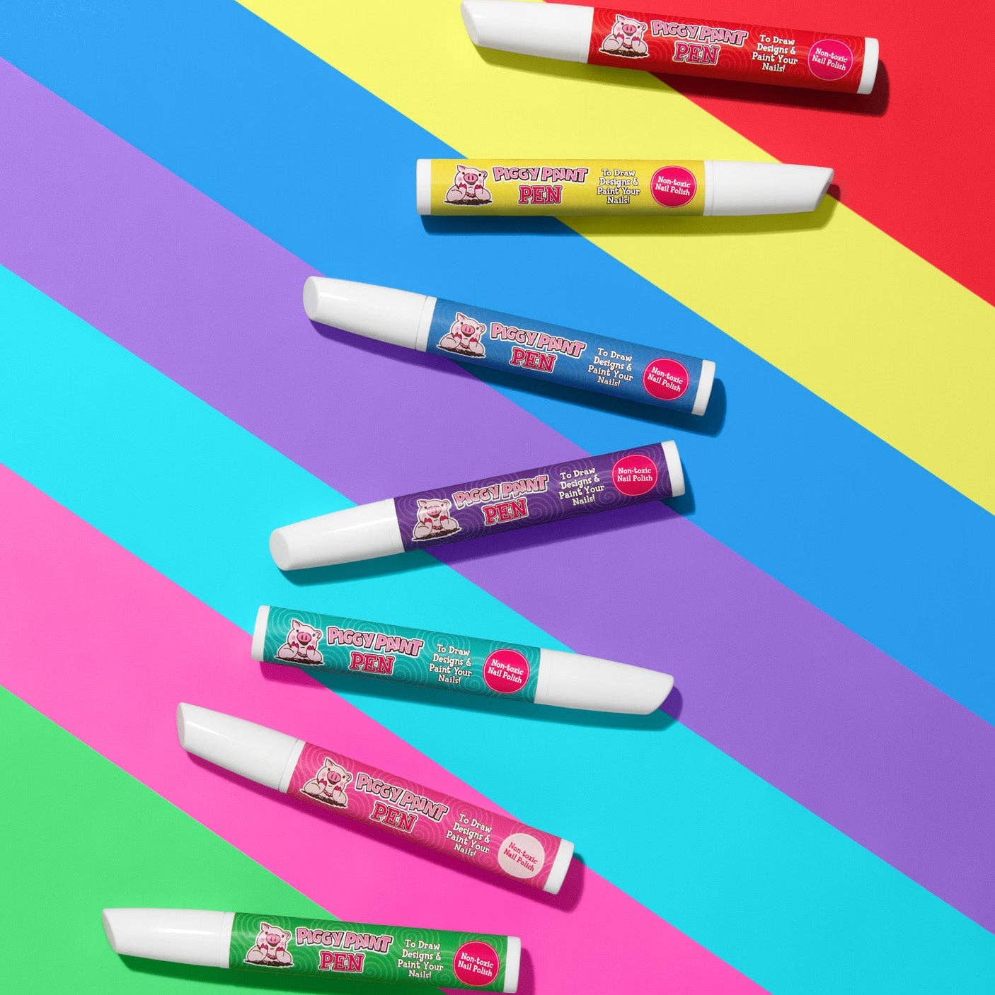 Piggy Paint - Twirly Teal Piggy Paint Pen - Kids Non-toxic Nail Polish