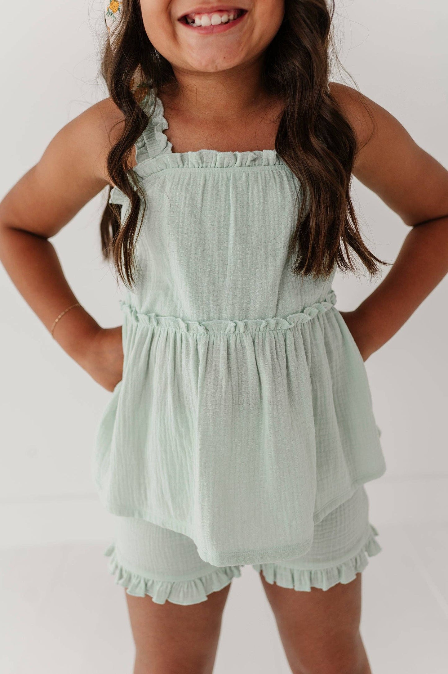Avery & Alexander Ruffle Gauze Tank