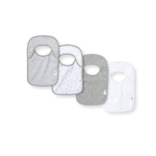 Bee Essentials Set of 4 Bibs - Heather Gray | Organic Cotton