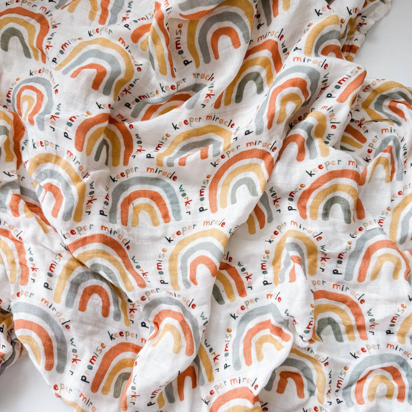Promise Keeper Rainbows - Baby Muslin Blanket Swaddle