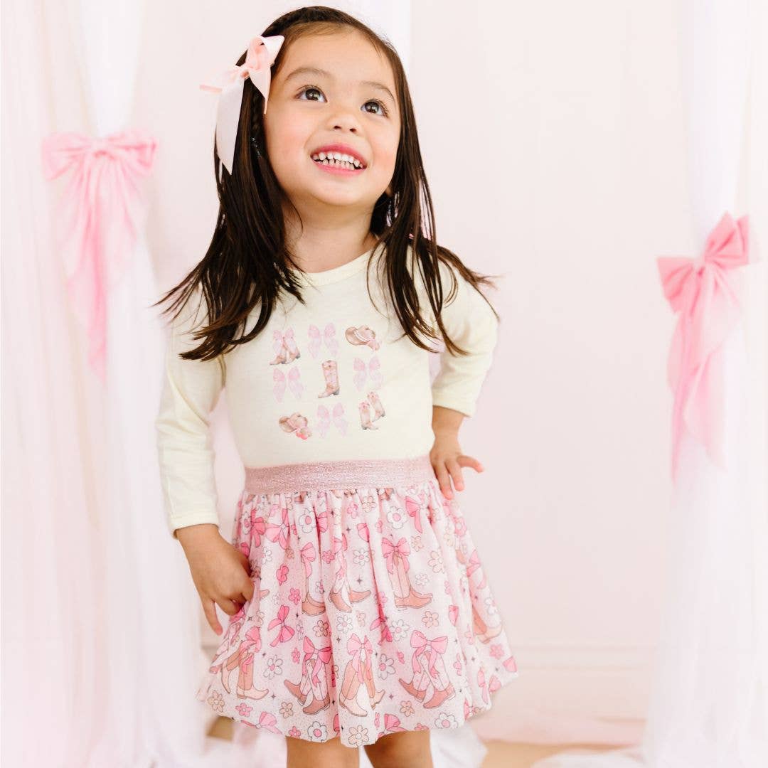 Boots and Bows Cowgirl Long Sleeve Bodysuit