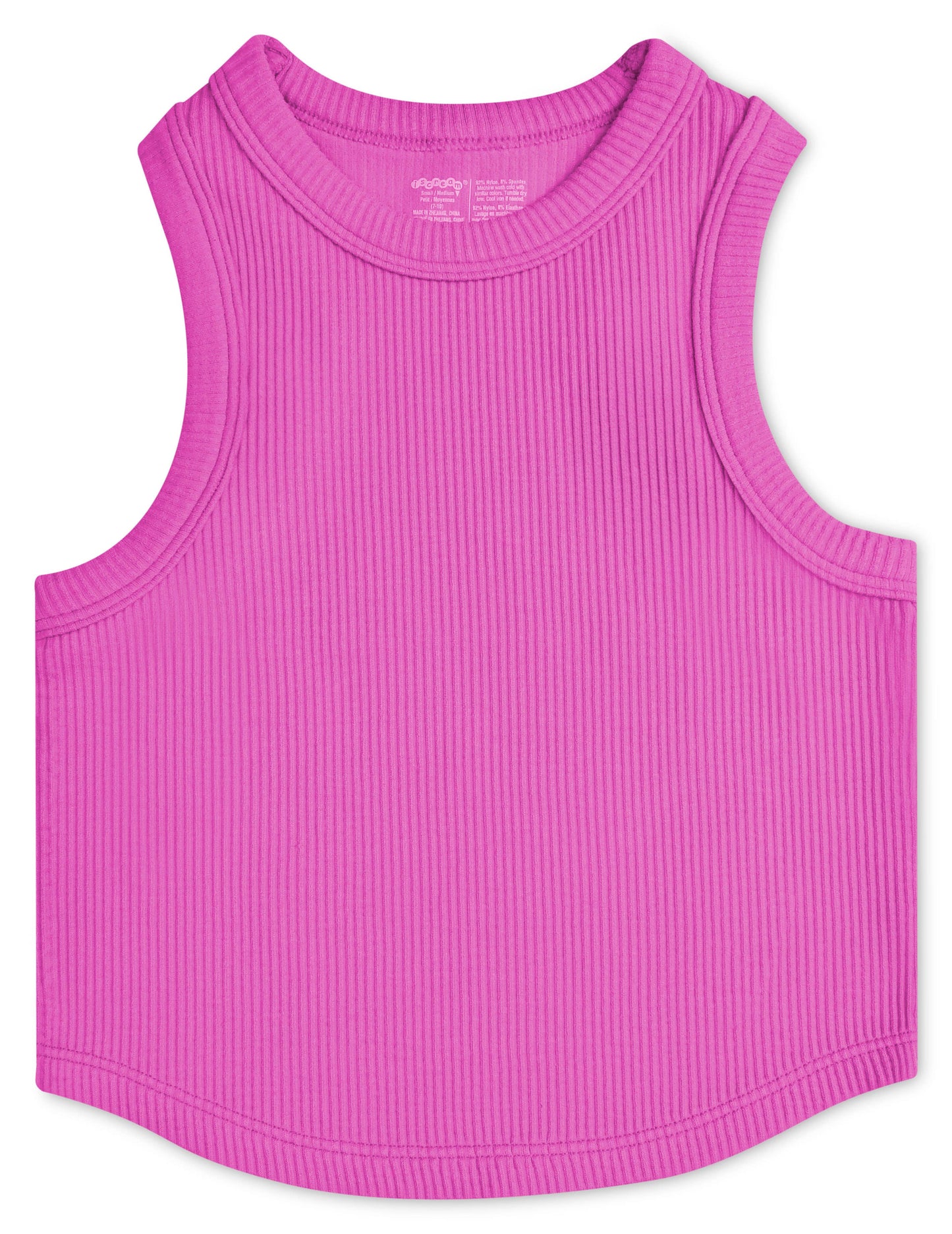Pretty Pink Cropped Ribbed Racerback Tank Top