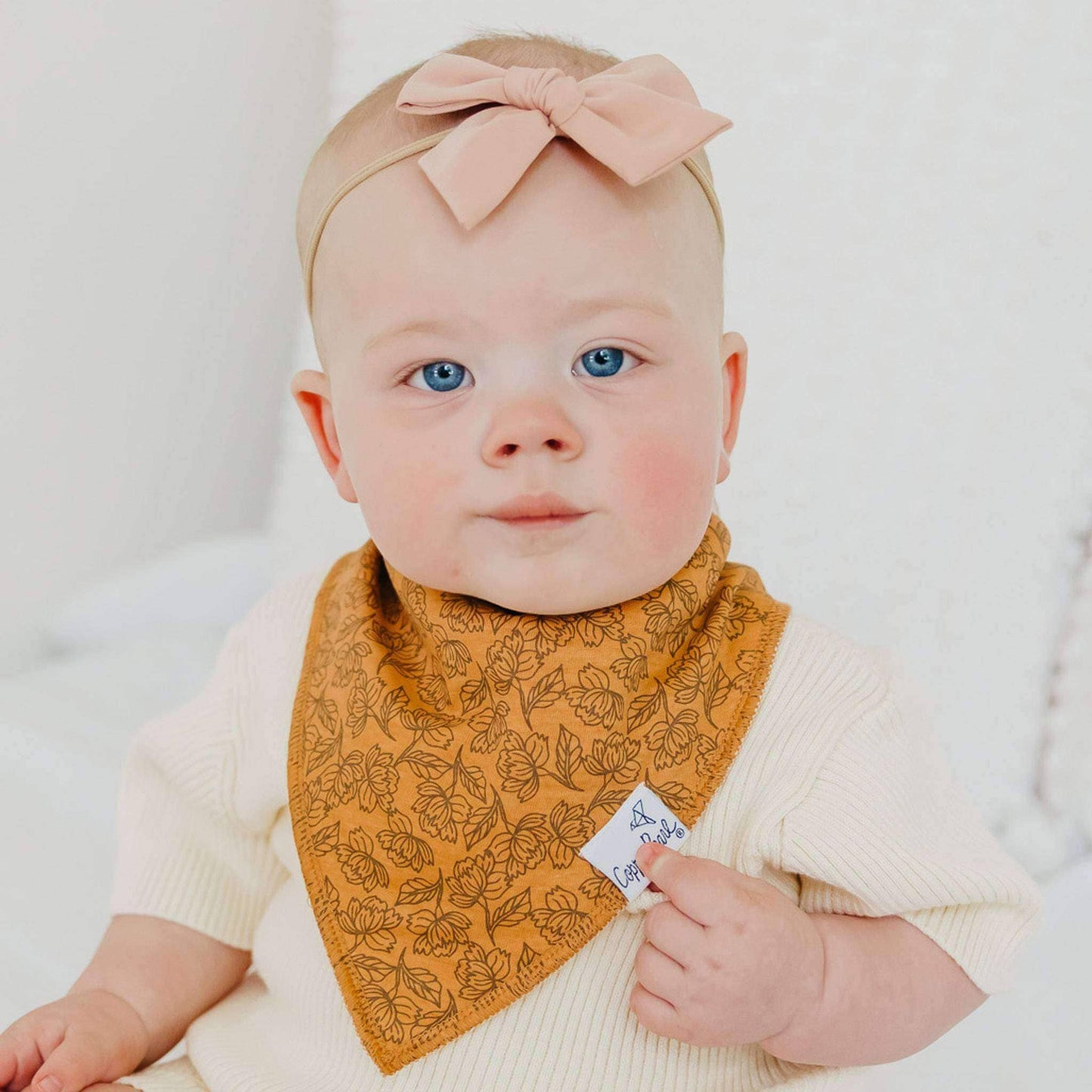 Copper Pearl | 4 Pack Baby Bandana Bibs - Eden