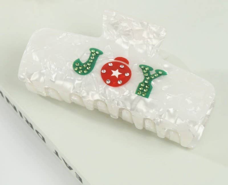 Christmas Hair Claw Clips - Jingle, Ho Ho Ho, Joy