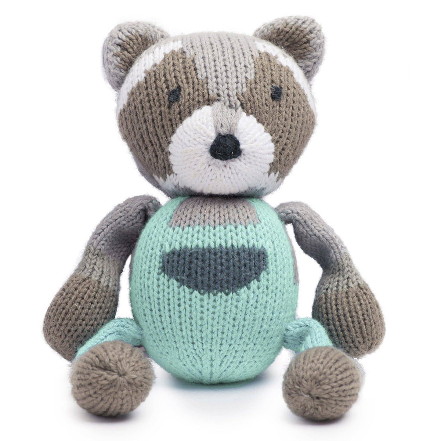 Organic cotton rattle buddy | ramsay the raccoon