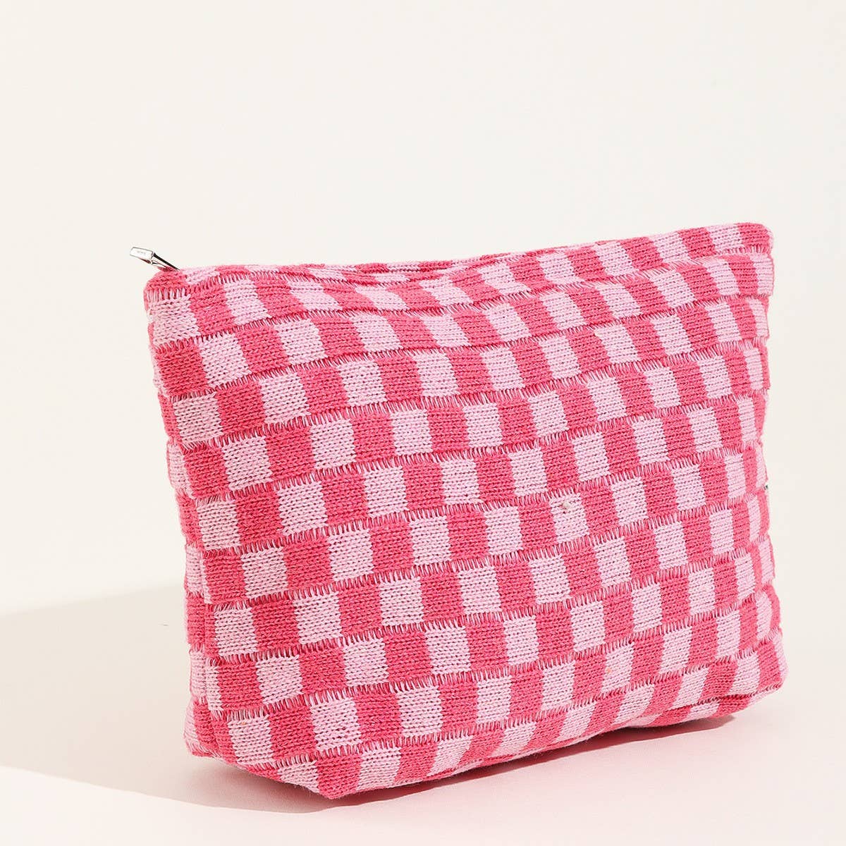 Checkered Cosmetic Makeup Bag