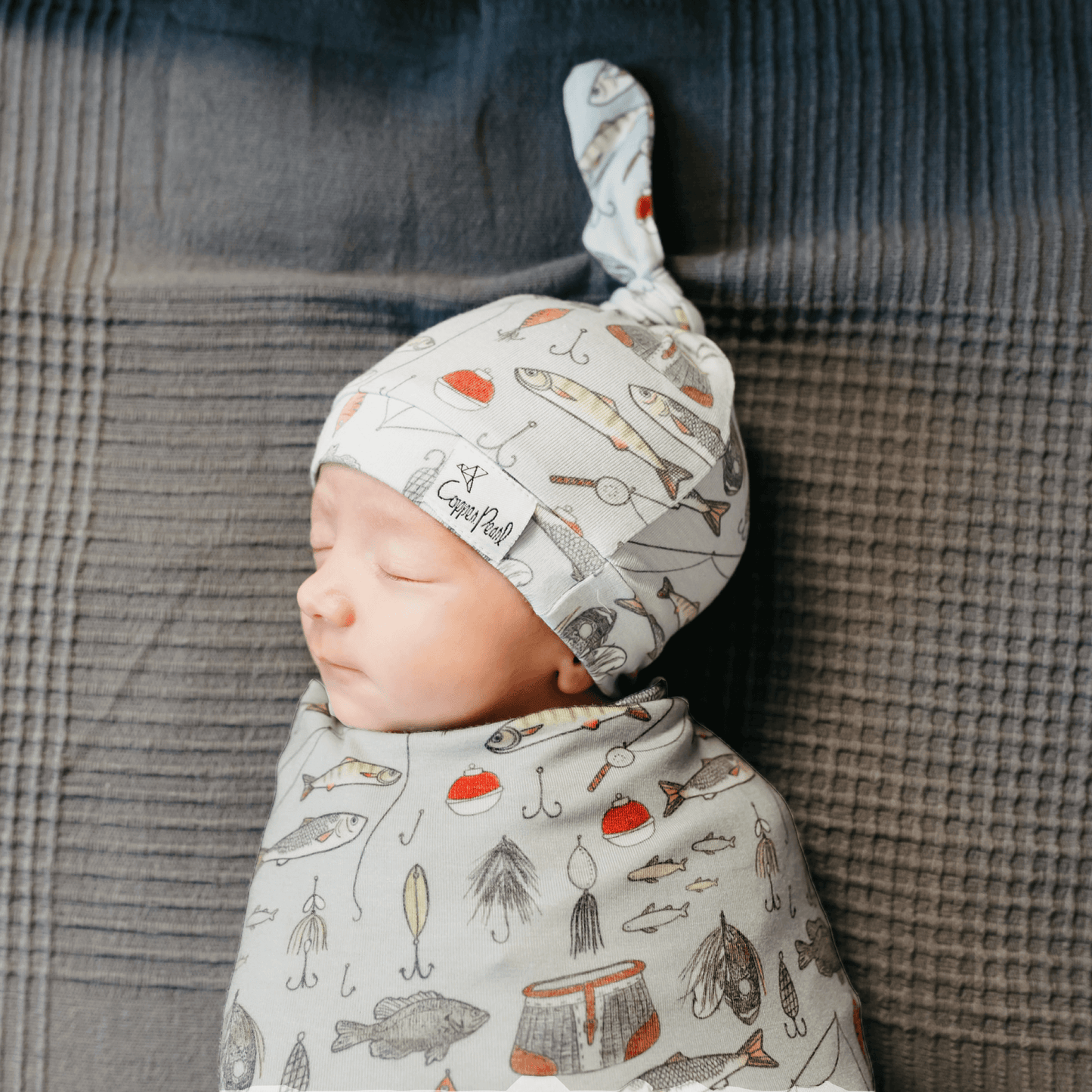 Copper Pearl | Knit Swaddle Blanket - Trout
