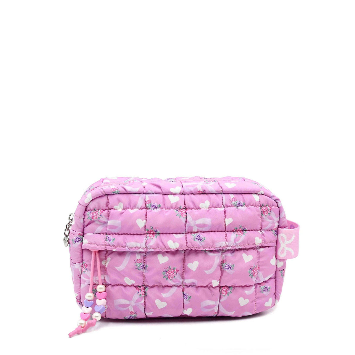 OMG Accessories - Quilted Scrunchies Floral Bow Printed Pouch