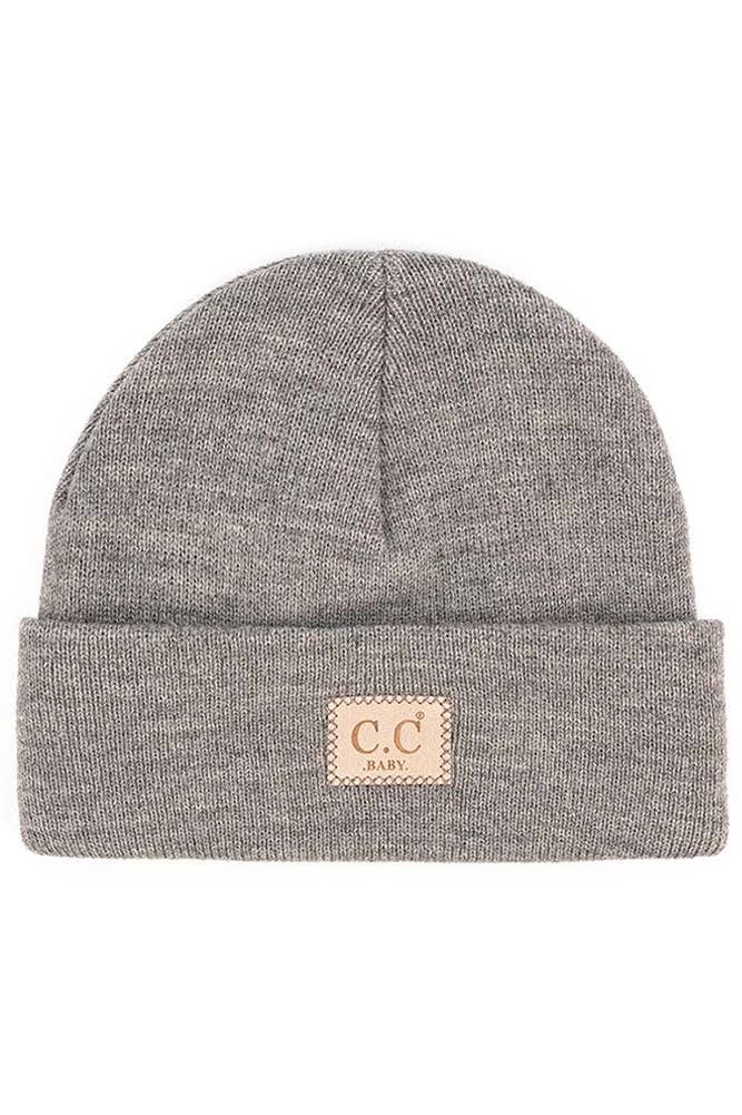 C.C Baby Classic Rib Beanie with C.C Suede Patch