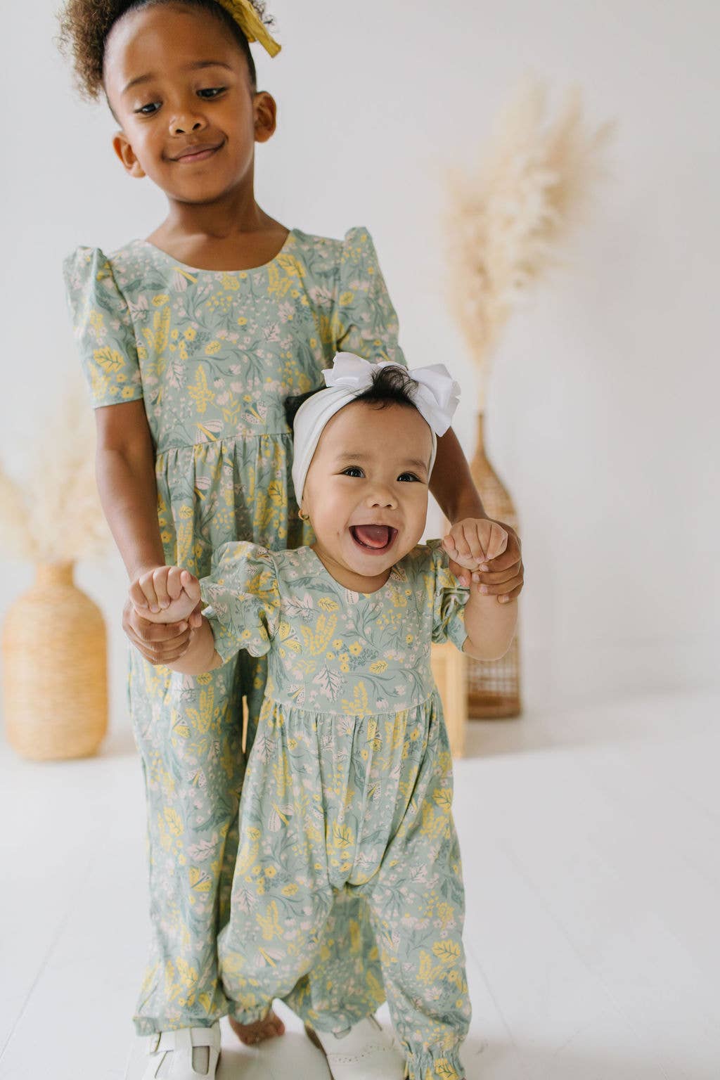 Ollie Jay | Puffed Rosie Romper in Sunlit Sage