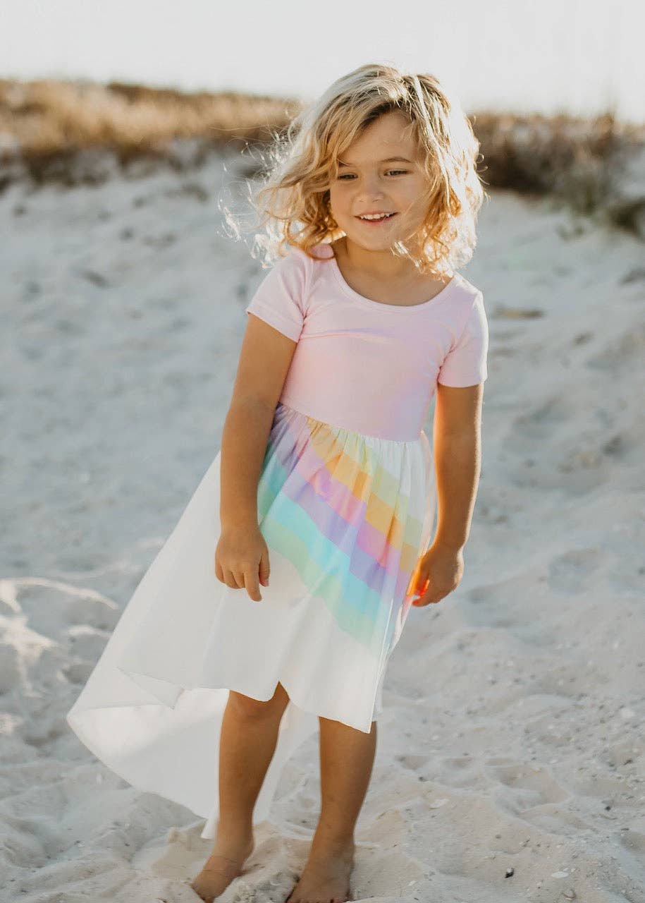 Pastel Rainbow Hi Lo Dress