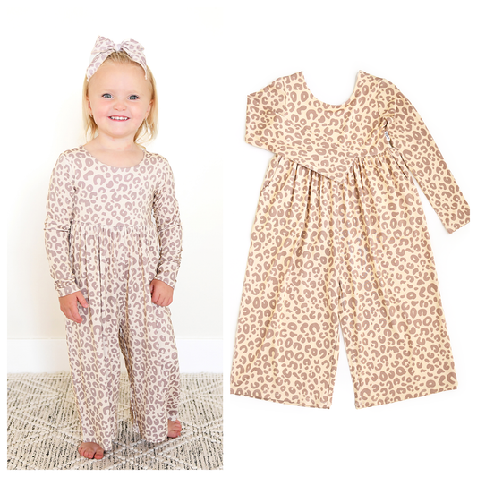 Amari Leopard Bamboo Wide Leg Romper