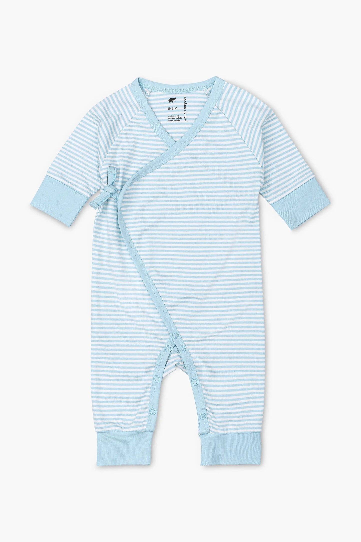 Light Blue French Stripe Kimono One-Piece