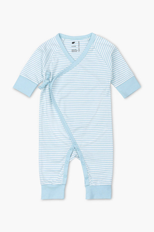 Light Blue French Stripe Kimono One-Piece