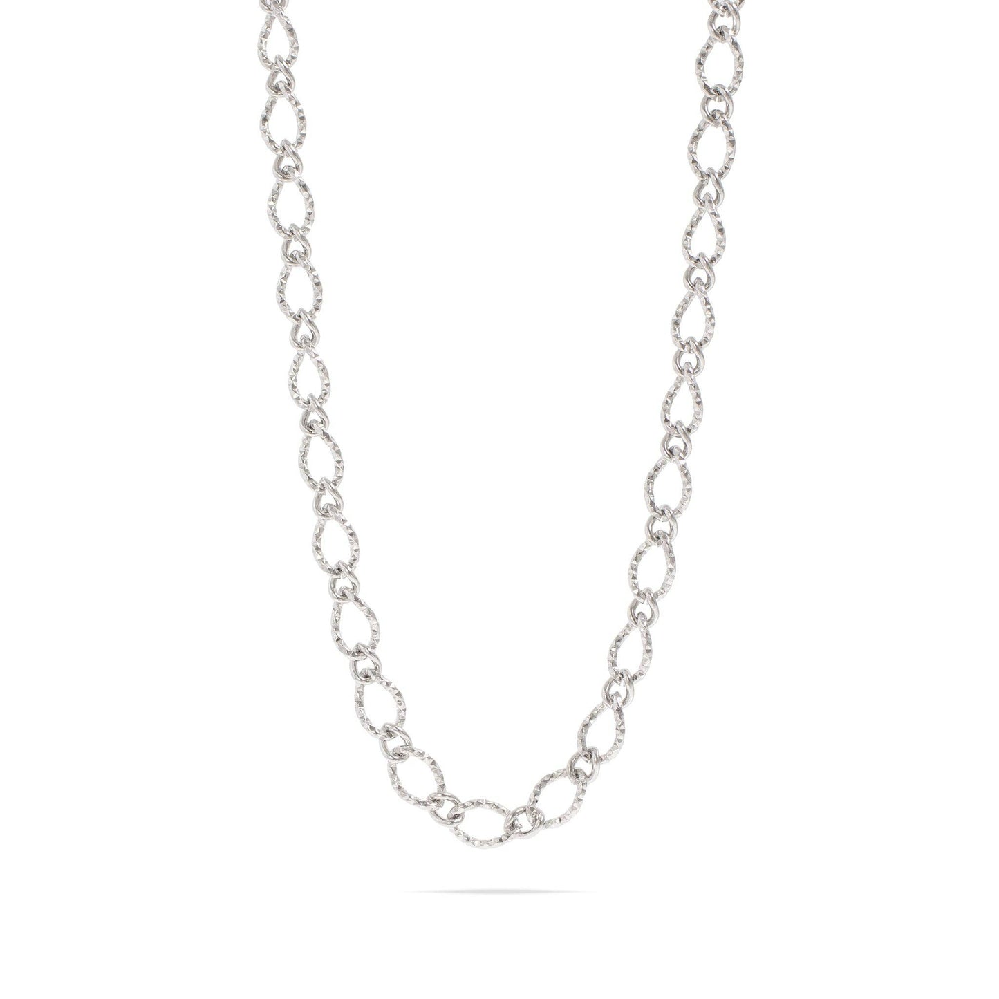 Hammered Oval Chain Necklace