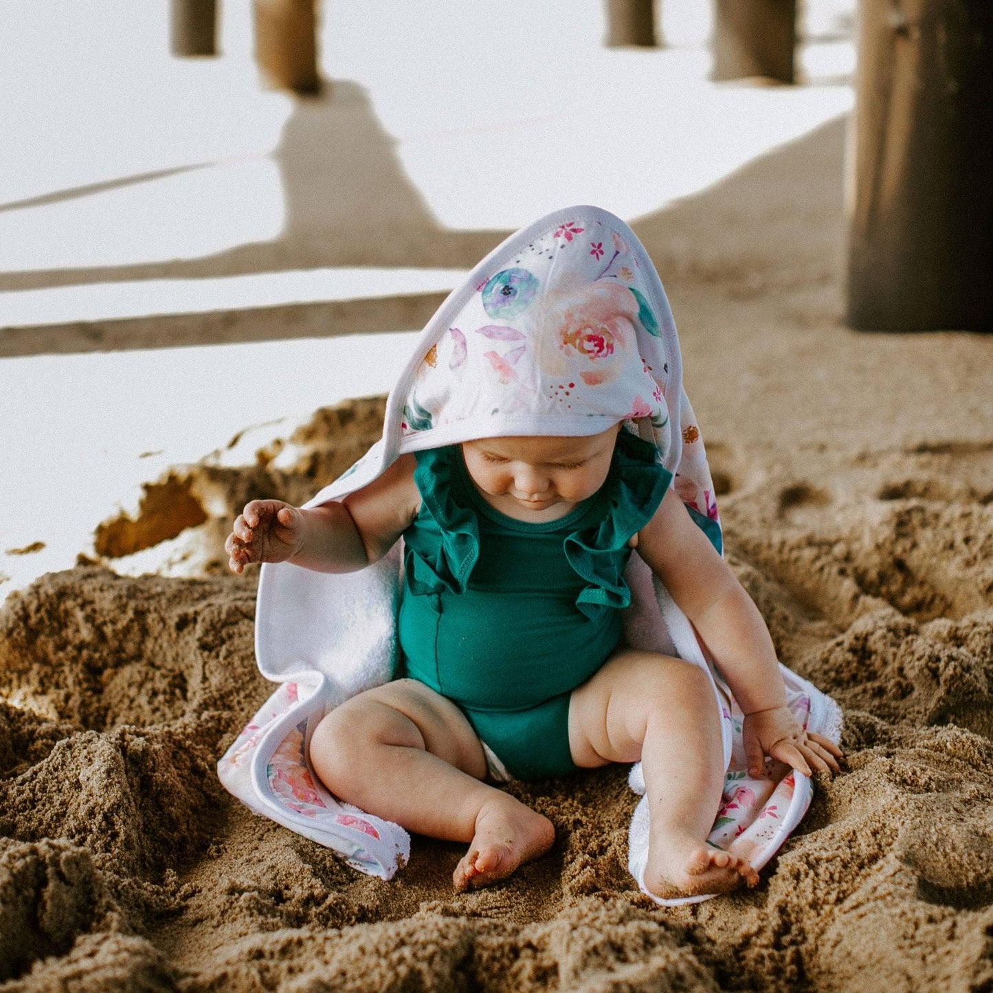 Copper Pearl | Premium Baby Knit Hooded Towel - Bloom