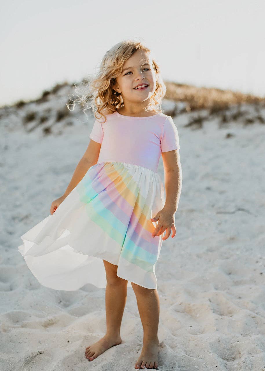 Pastel Rainbow Hi Lo Dress