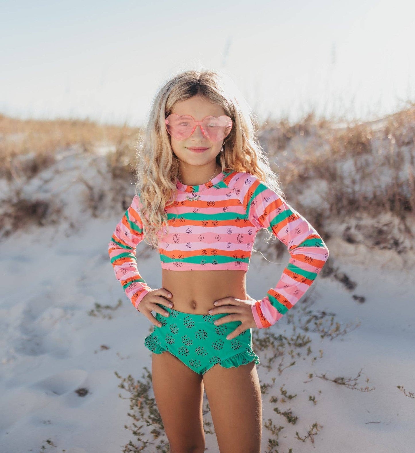 Watermelon 2-Piece Rash Guard Swimsuit