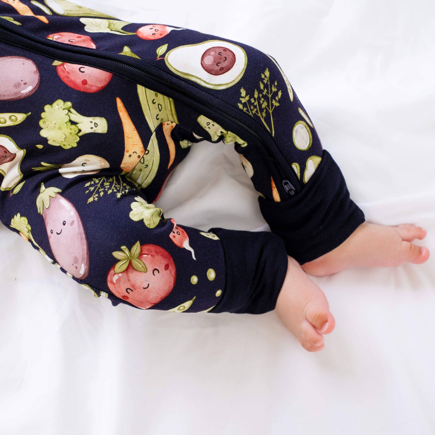I Love You Veggie Much Baby Bamboo Zipper Romper Pajamas