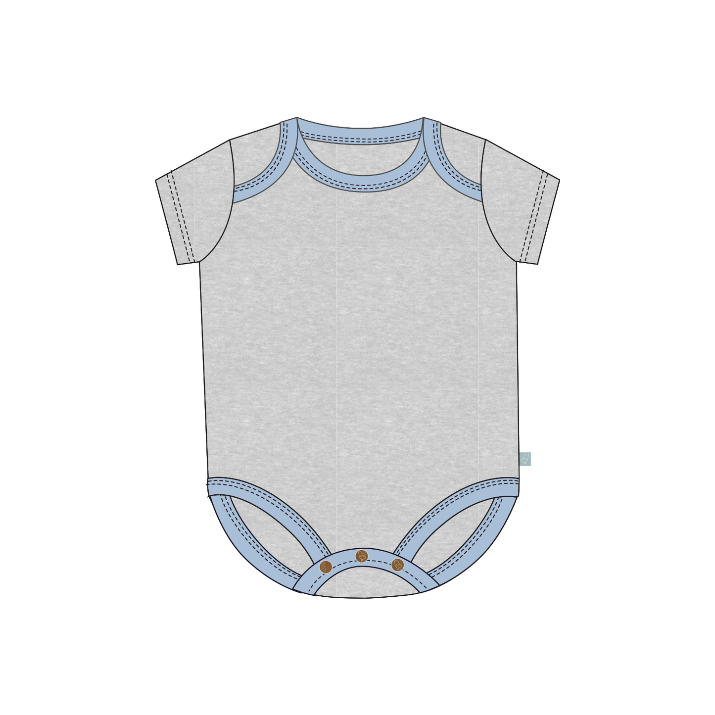 Finn + Emma - Baby lap organic bodysuit | periwinkle colorblock