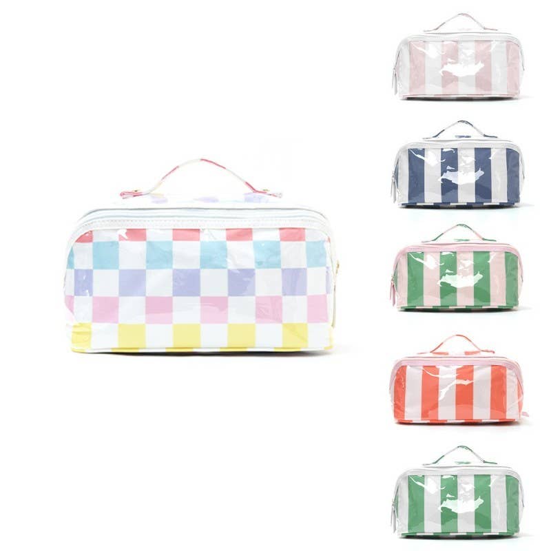 Vinyl Open-Flat Cosmetic Pouch