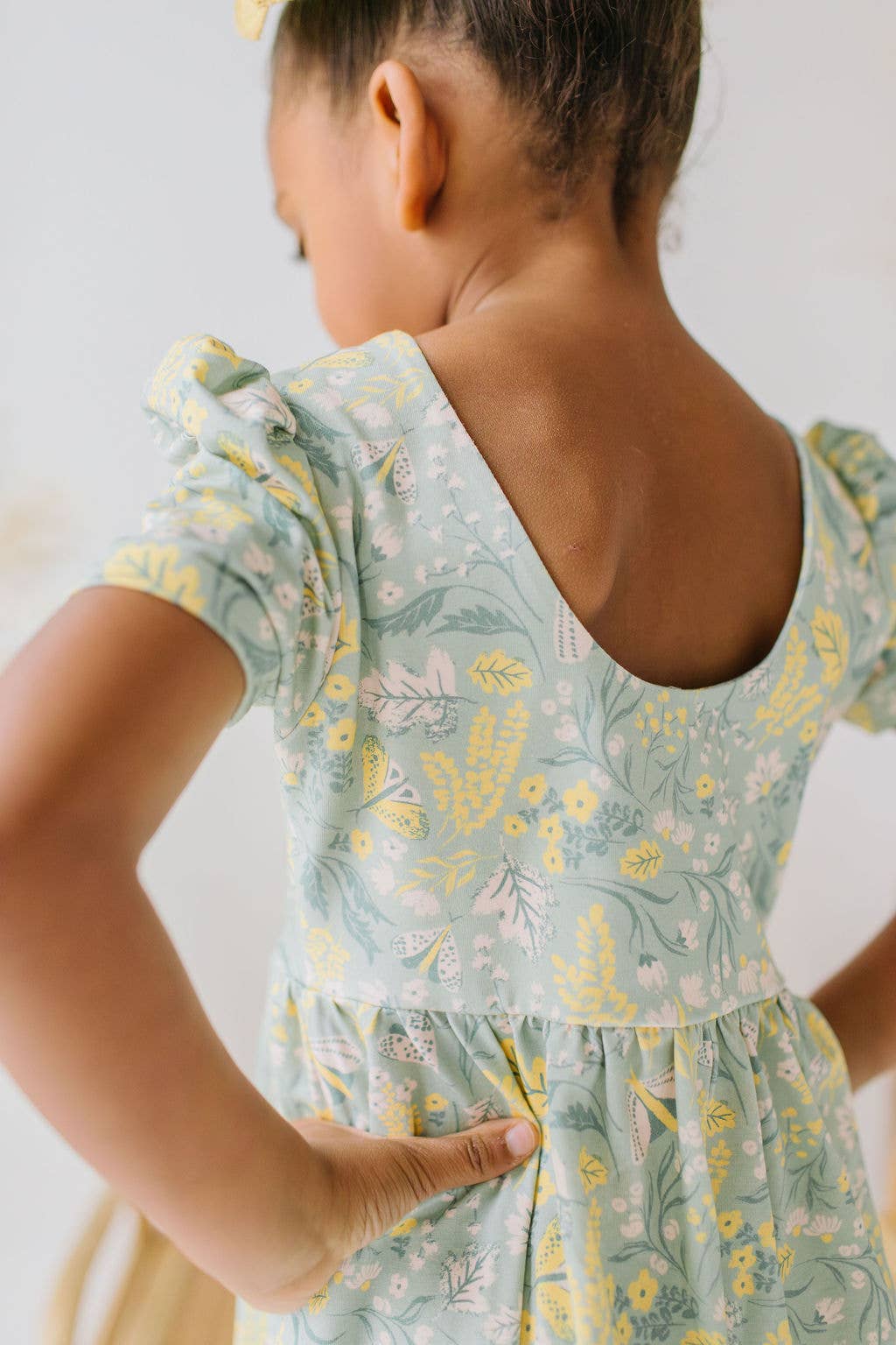 Ollie Jay | Puff Leggy Romper in Sunlit Sage