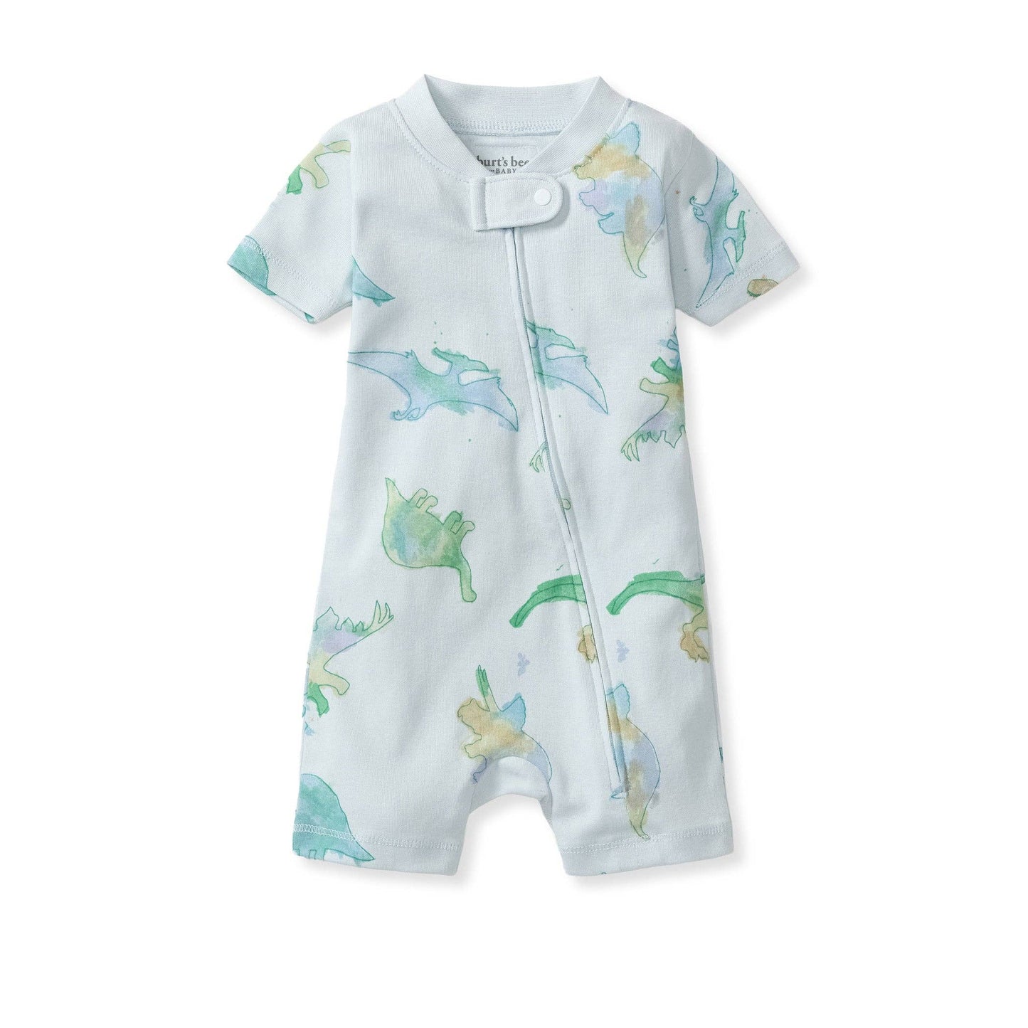 Burt's Bees Baby - Watercolor Dinos Organic Baby Sleeper Romper - Rain