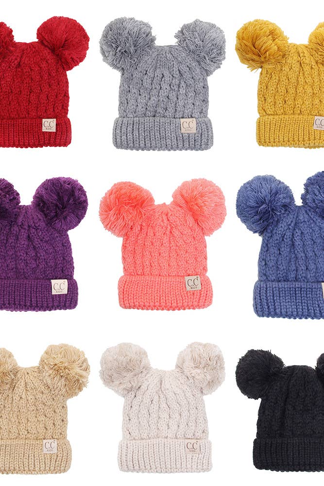 C.C Kids Double Pom Pom Beanie