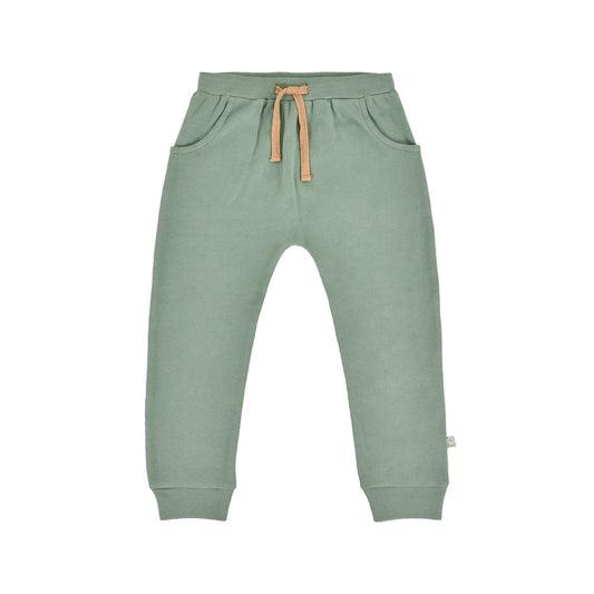 Baby organic cotton lounge pants | basil green