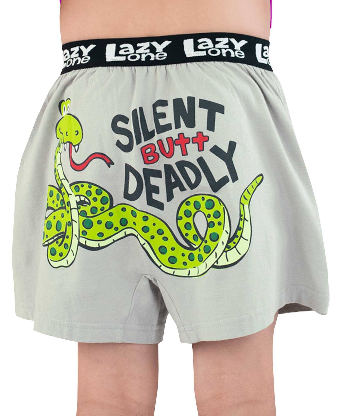 LazyOne | Silent But Deadly Snake Grey Kids Boxer