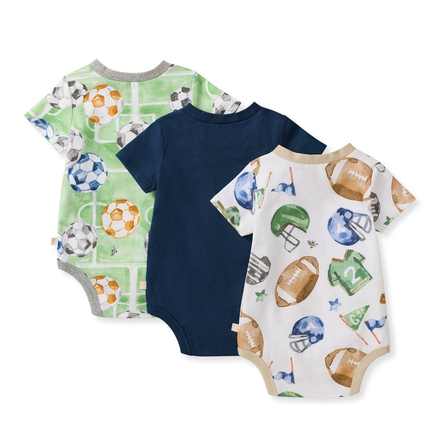 3-Pack Field Goal & Soccer Field Baby Boy Bodysuits | Organic Cotton