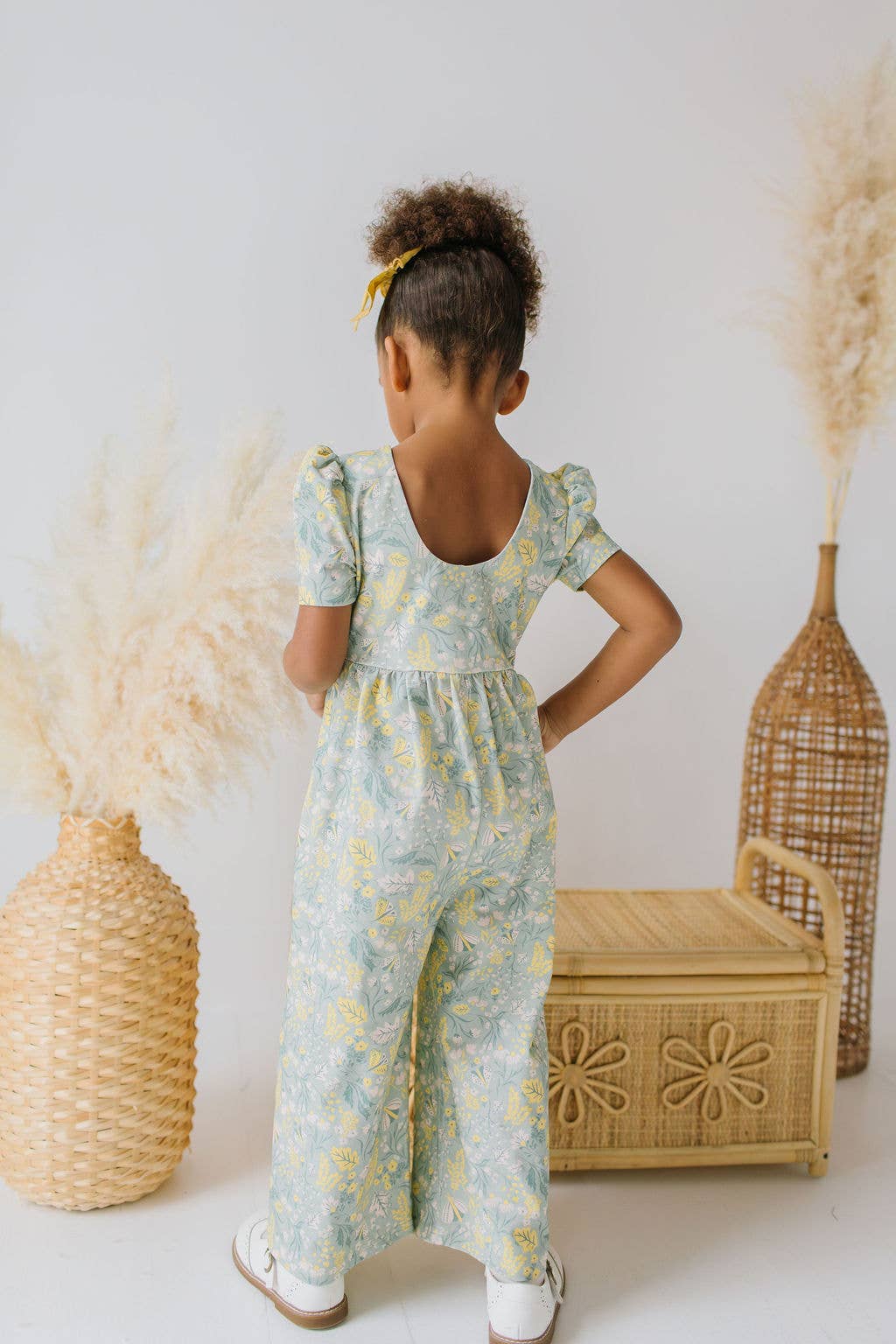 Ollie Jay | Puff Leggy Romper in Sunlit Sage