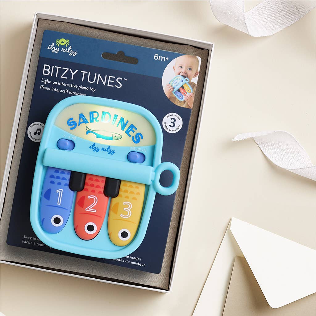 Italy Ritzy | Bitzy Tunes™ Sardines - Light-up Interactive Piano Toy