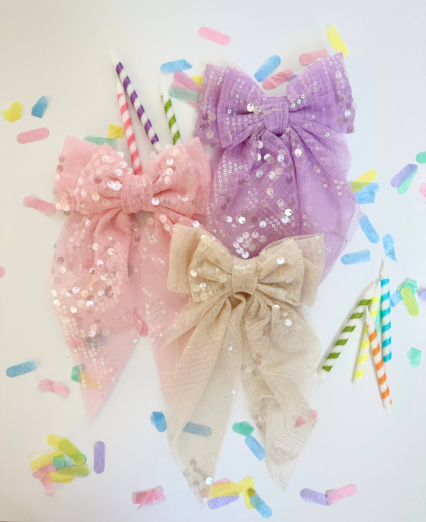 Pink Sequin Extra Bow