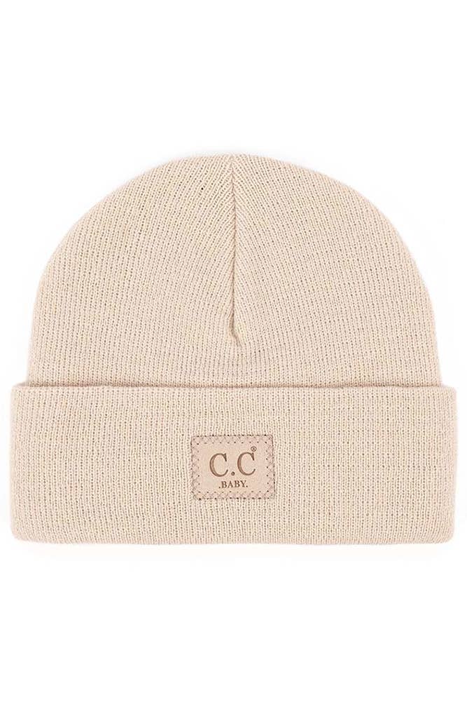 C.C Baby Classic Rib Beanie with C.C Suede Patch