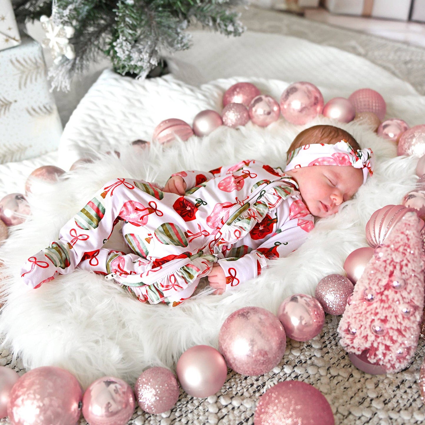 Kit Ornaments Ruffle Bamboo Zip Romper