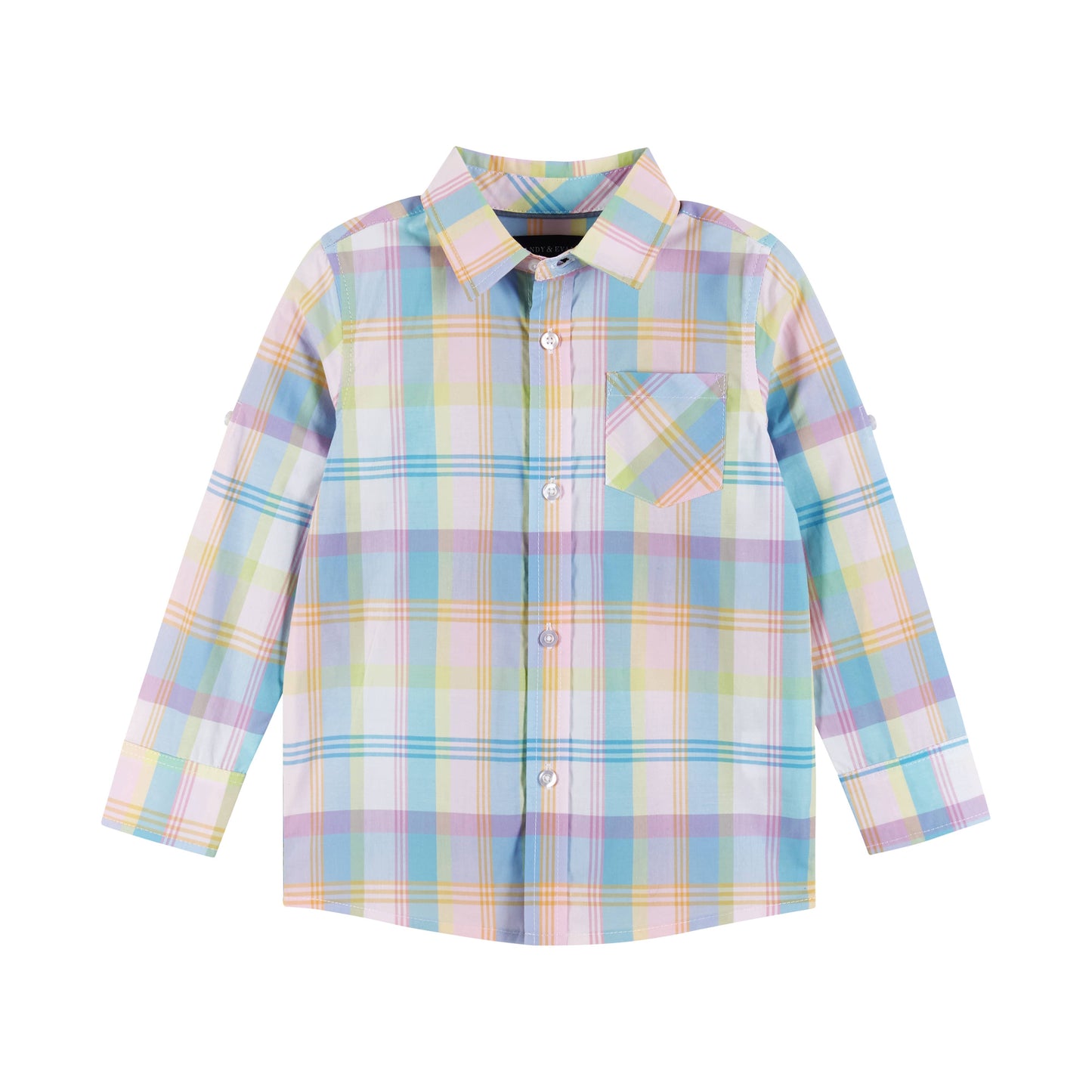 Andy & Evan -  Toddler Plaid Set - Multicolor Plaid with Grey Pants