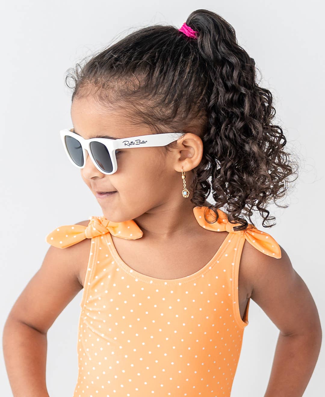 RuffleButts + RuggedButts - Kids White Sunglasses