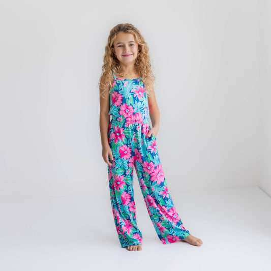 Tropical Floral Print Jumpsuit