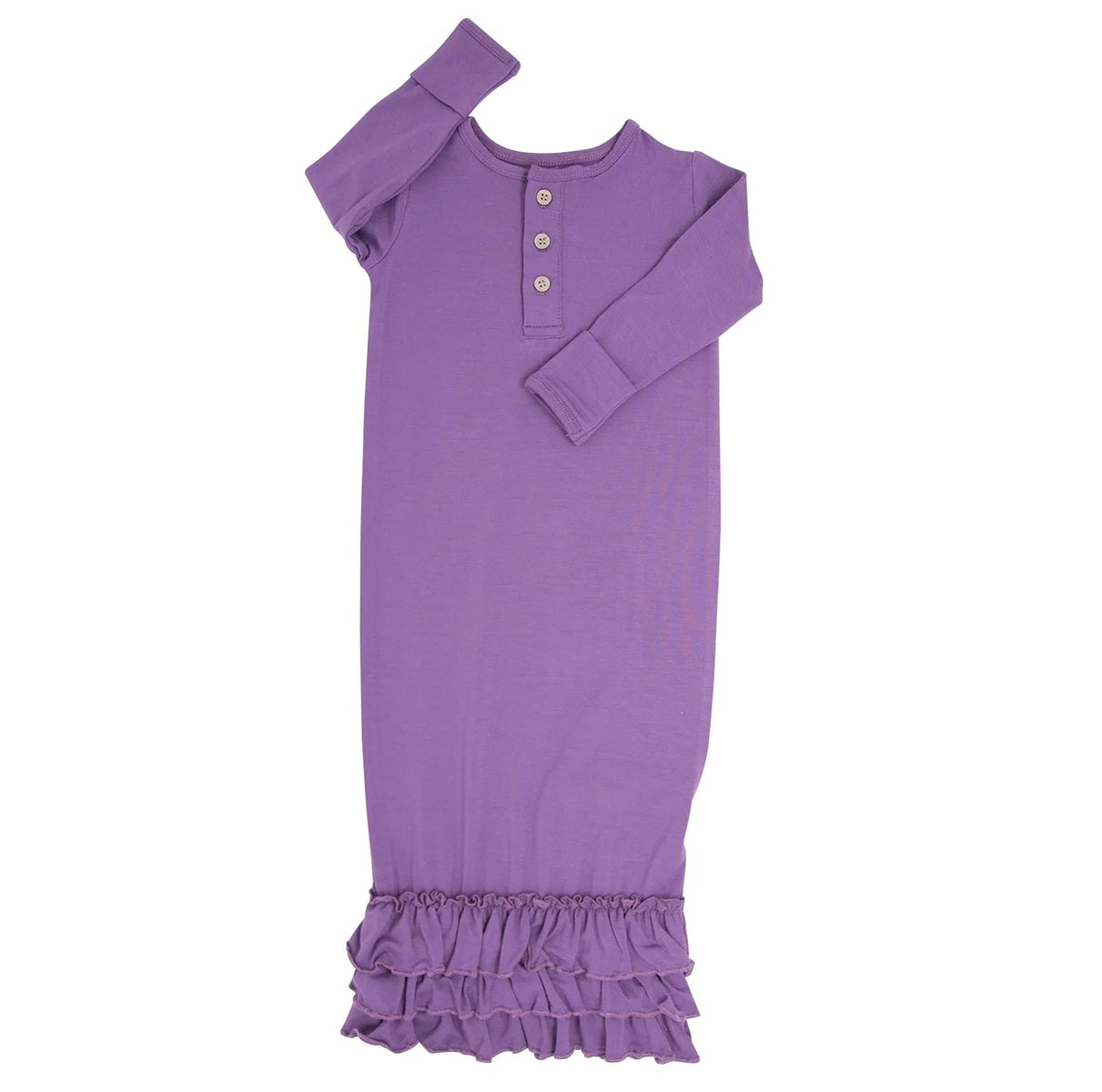 Sweet Bamboo - Ruffle Gown and Knotted Bow -  Grape Jelly