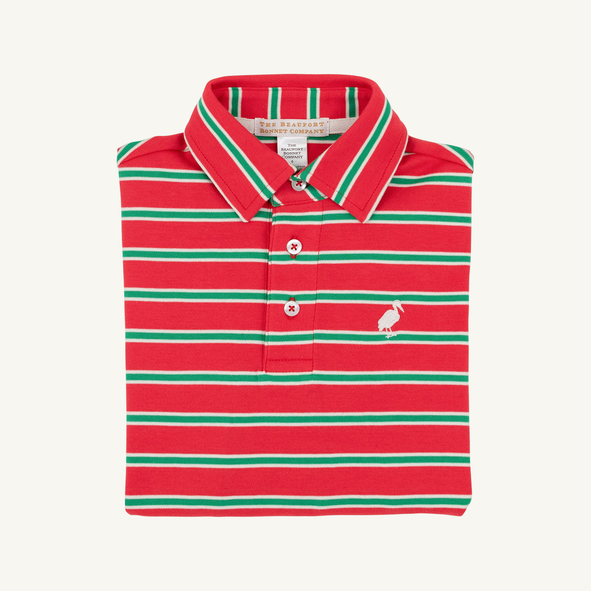 TBBC | Prim and Proper Polo & Onesie - Richmond Red, Kiawah Kelly Green, and Palmetto Pearl Stripes