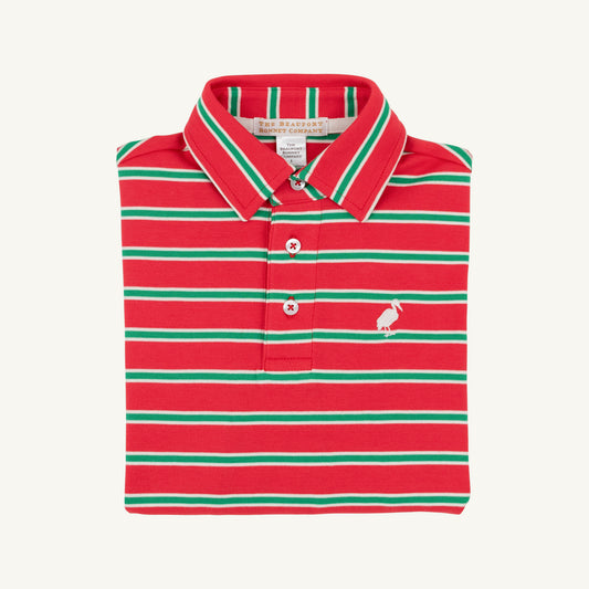 TBBC | Prim and Proper Polo & Onesie - Richmond Red, Kiawah Kelly Green, and Palmetto Pearl Stripes