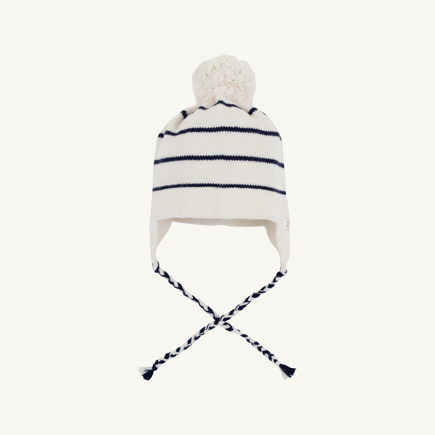 Parrish Pom Pom Hat - Palmetto Pearl and Nantucket Navy Stripe with Palmetto Pearl