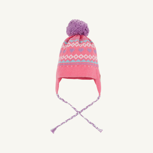TBBC | Parrish Pom Pom Hat - Winter Park Pink/Fairisle Hearts