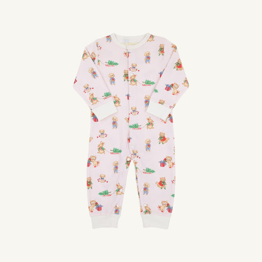 TBBC | Paxton Playsuit (Pima) - Christmastime Cuties (Pink) with Palmetto Pearl