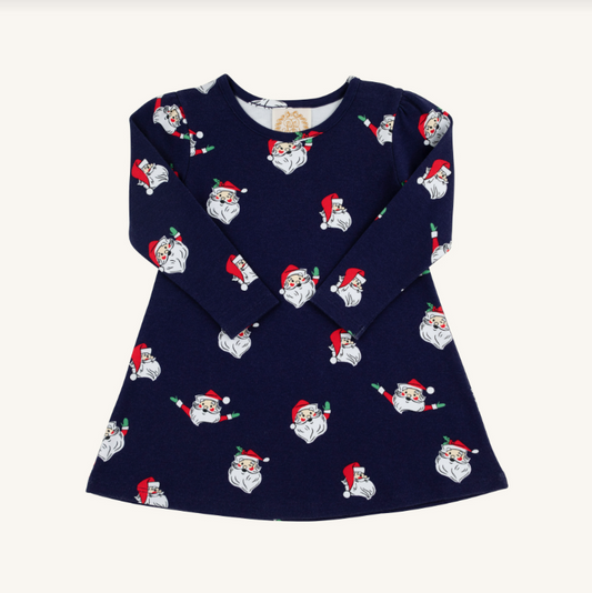 Long Sleeve Penny's Play Dress - Jolly Old St. Nick