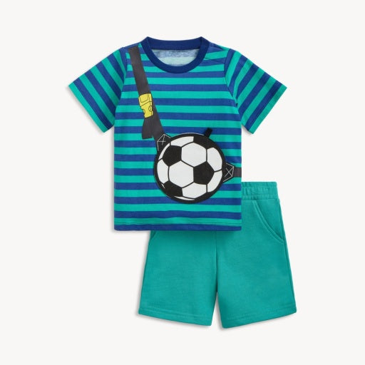 Magnetic Me | Peek-A-Pocket T-Shirt & Shorts Set - Soccer Bag